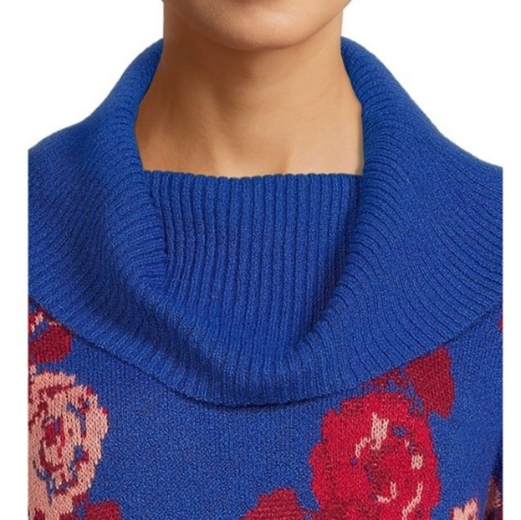 The Pioneer Woman Floral Jacquart Cowlneck Sweater. - Picture 3 of 4